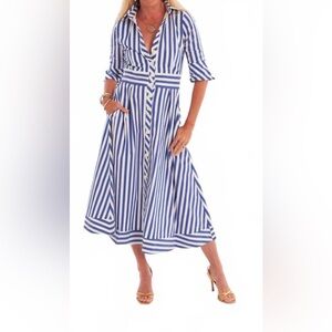 CK BRADLEY dress in navy white stripe